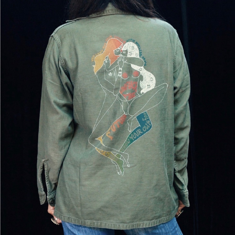 Sugar high & love stoned  military/army /utility jacket